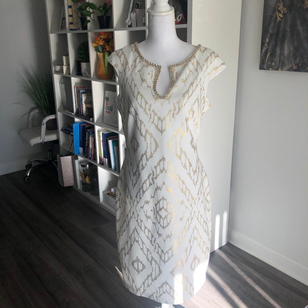 Jax dress. White and gold